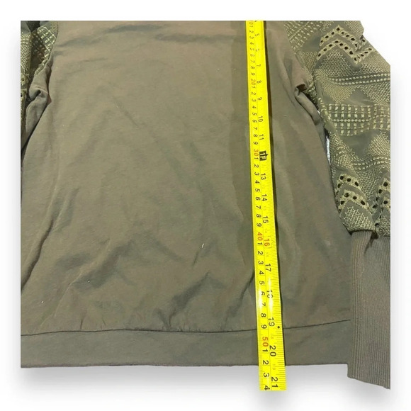 Anthropologie Helen Lace Mock Neck Green Top Sz XS - Picture 6 of 9